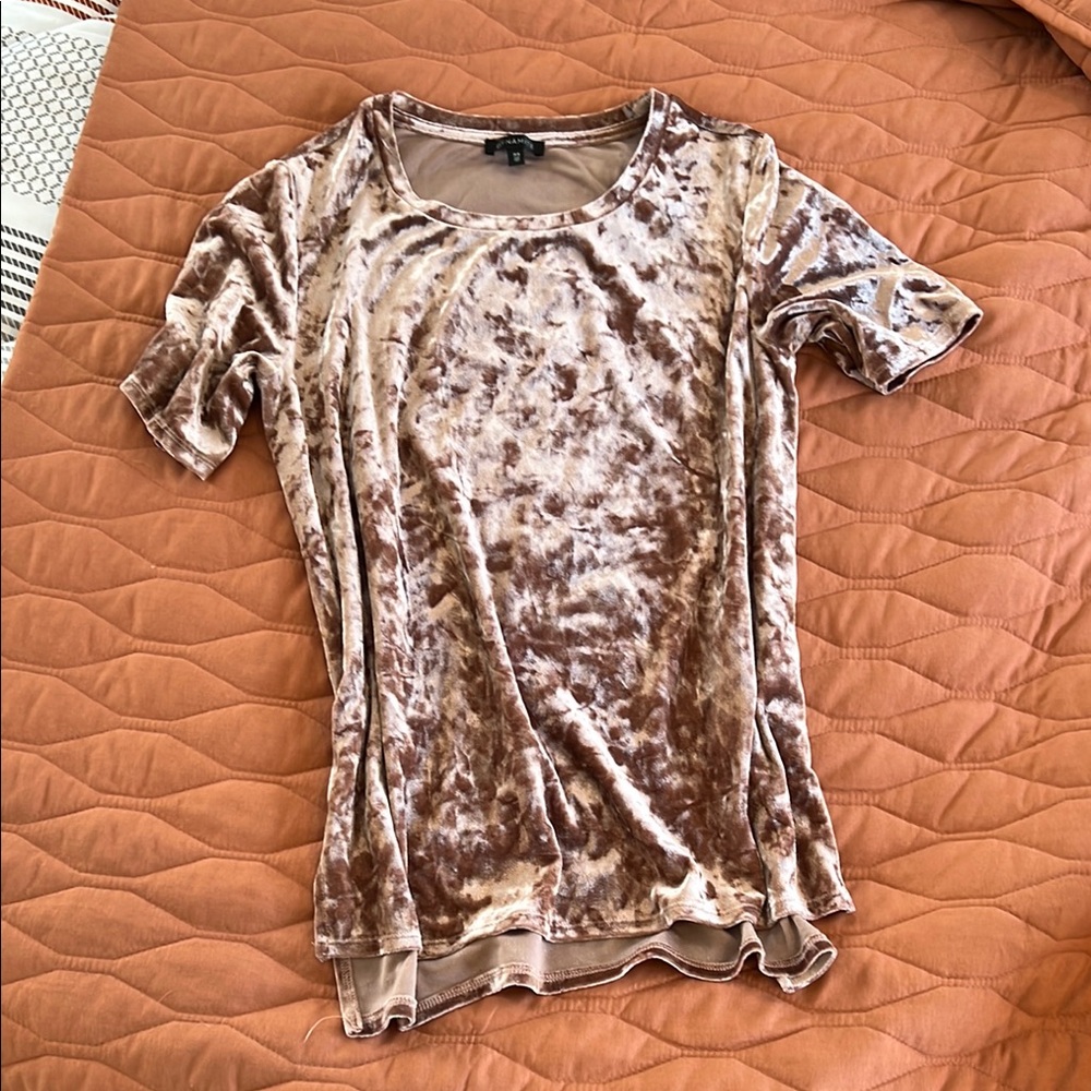 Cream and Gold Fitted Short Sleeve T-Shirt